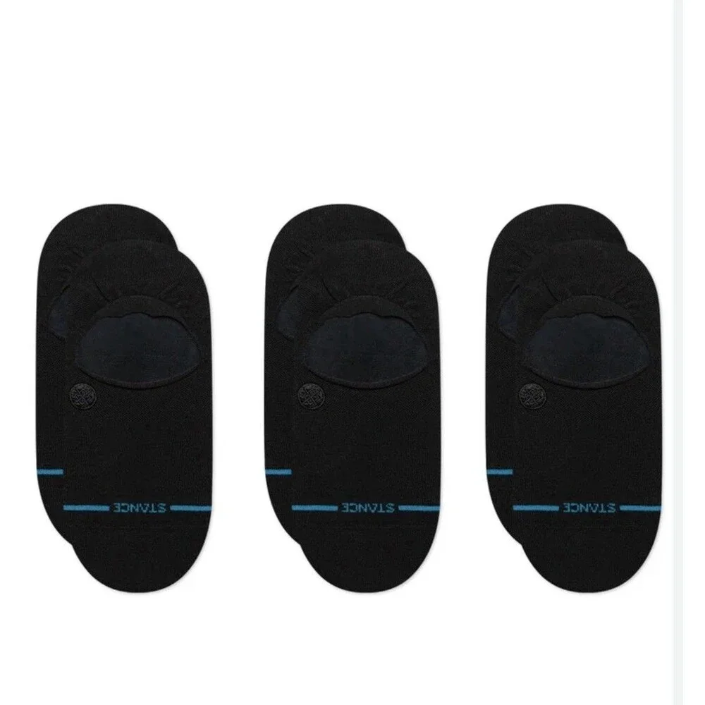 STANCE Basic Pack Of 3 No Show Socks In Black Sz Large Unisex New